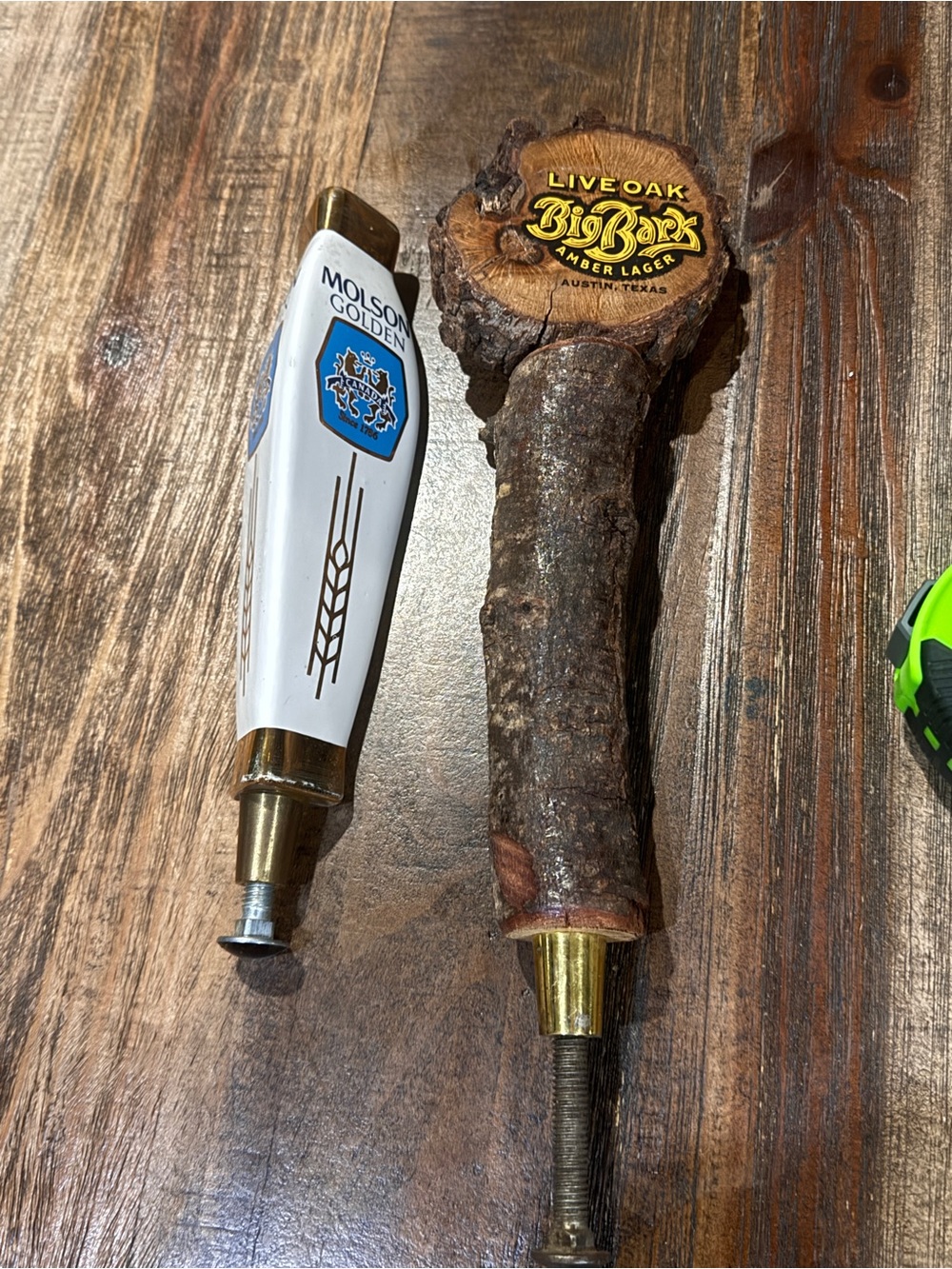 Molson Golden Tap Handle & Live Oak Big Bark Tap Handle Set RARE****